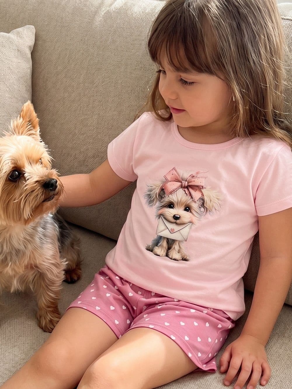 Dievčenské pyžamo LITTLE PUPPY s krátkym rukávom — pohľad 2