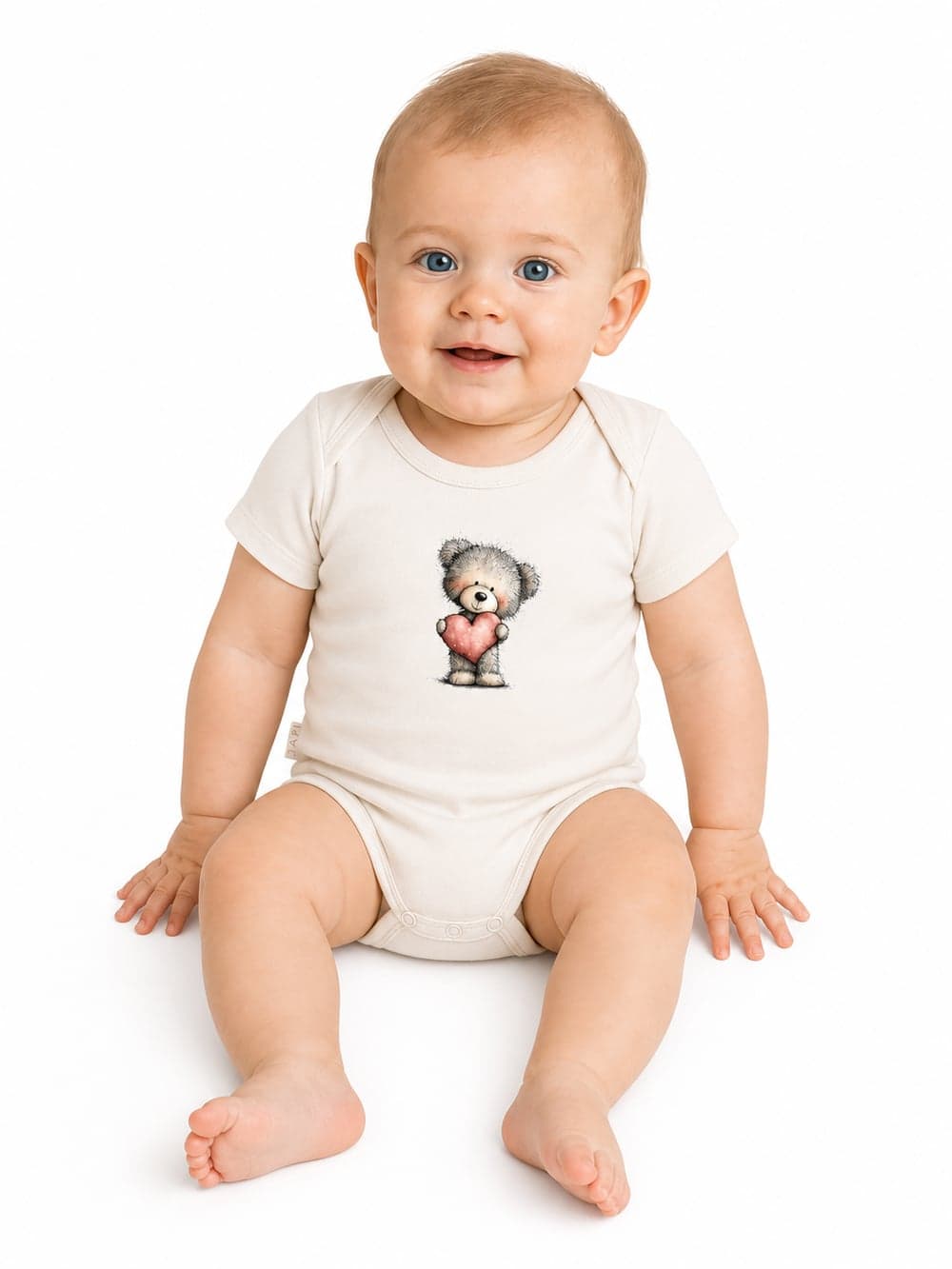 Detské body LOVELY TEDDY s krátkym rukávom — na postave spredu