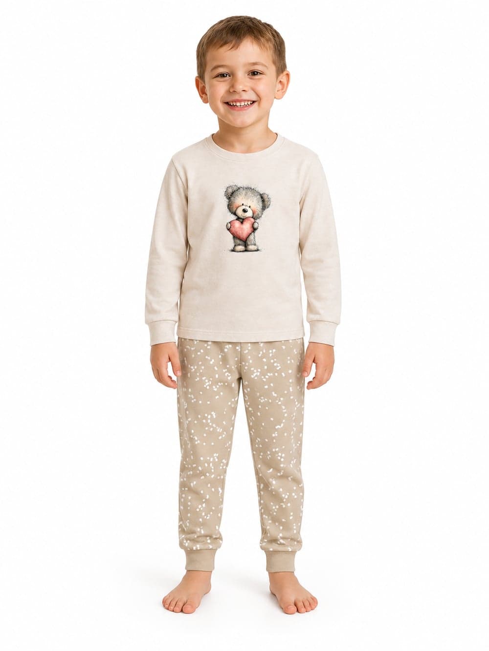 Detské pyžamo LOVELY TEDDY — na postave spredu (chlapec)