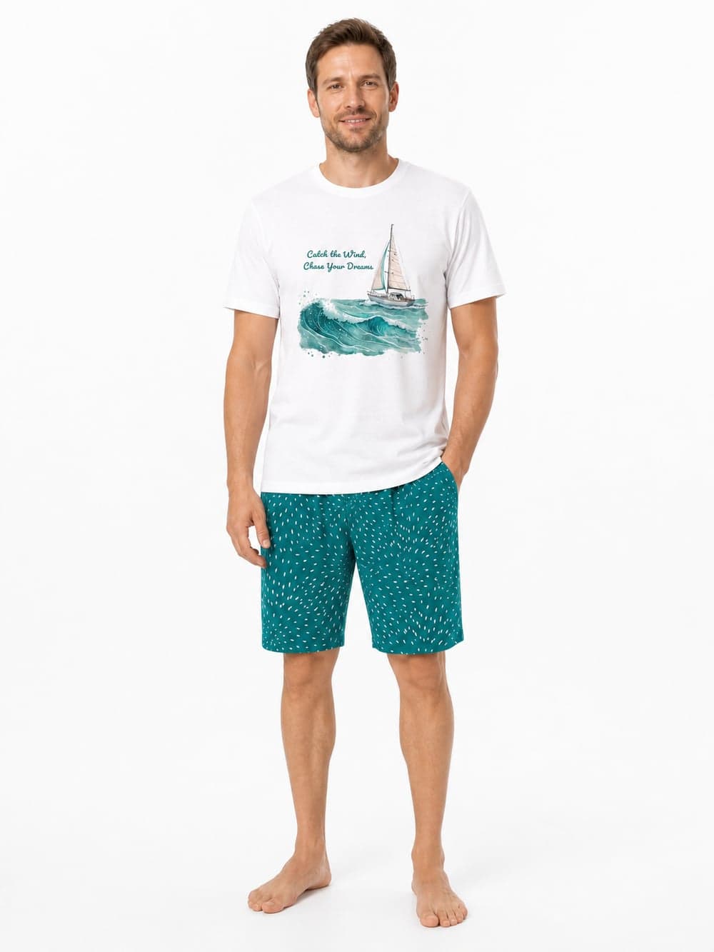 Pánske pyžamo OCEAN WAVES — na postave spredu