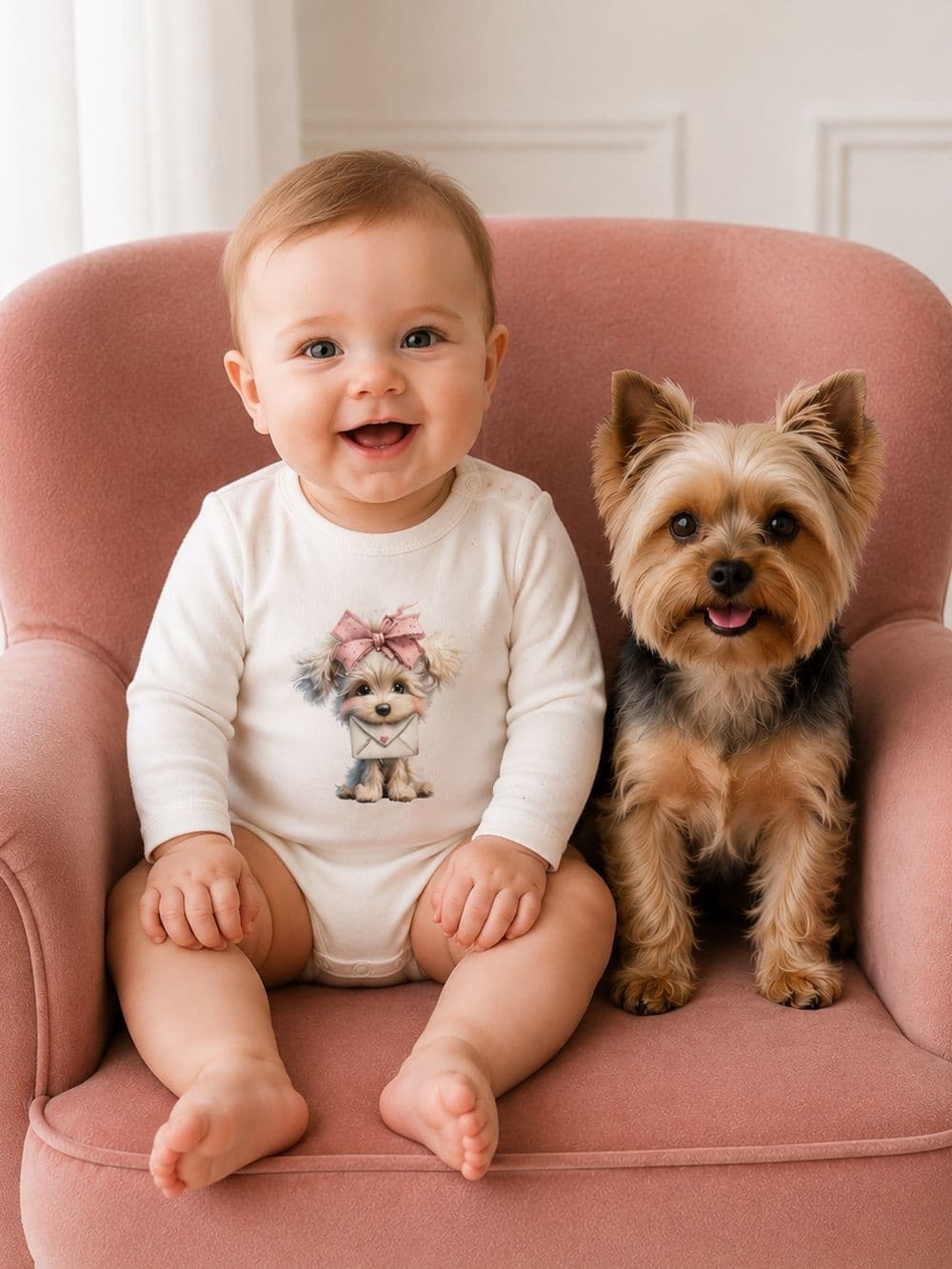 Detské body LITTLE PUPPY s dlhým rukávom — pohľad 2