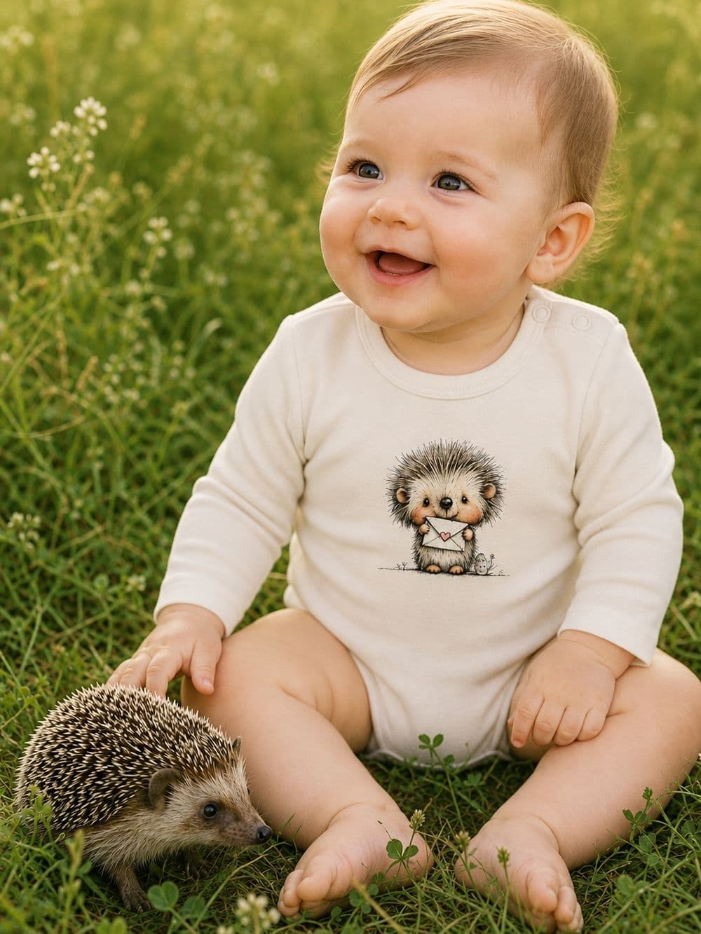 Dievčenské body LOVELY HEDGEHOG s dlhým rukávom — pohľad 2