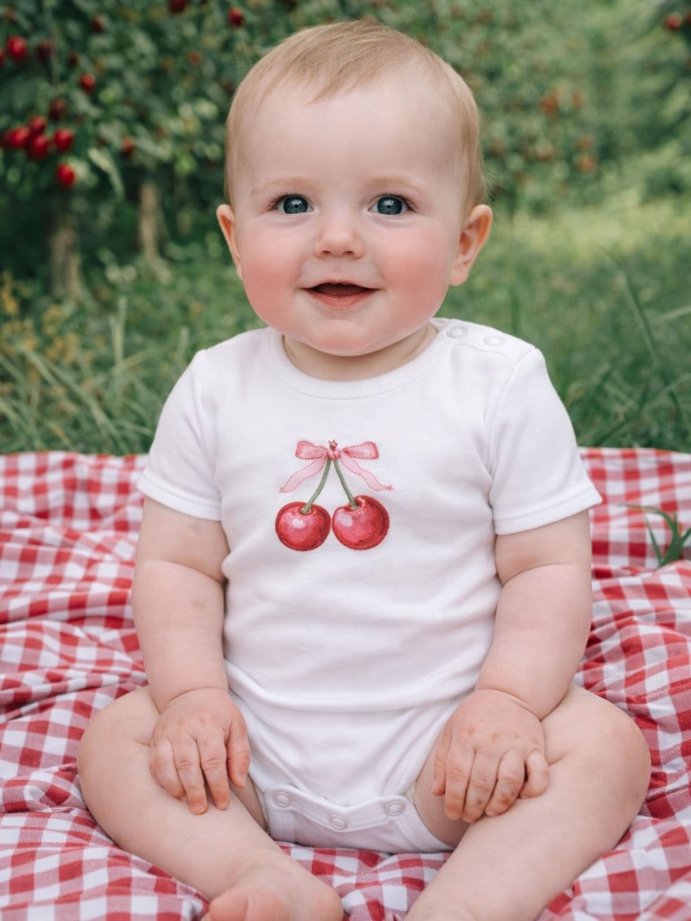 Detské body SWEET CHERRY s krátkym rukávom – Biela — pohľad 2