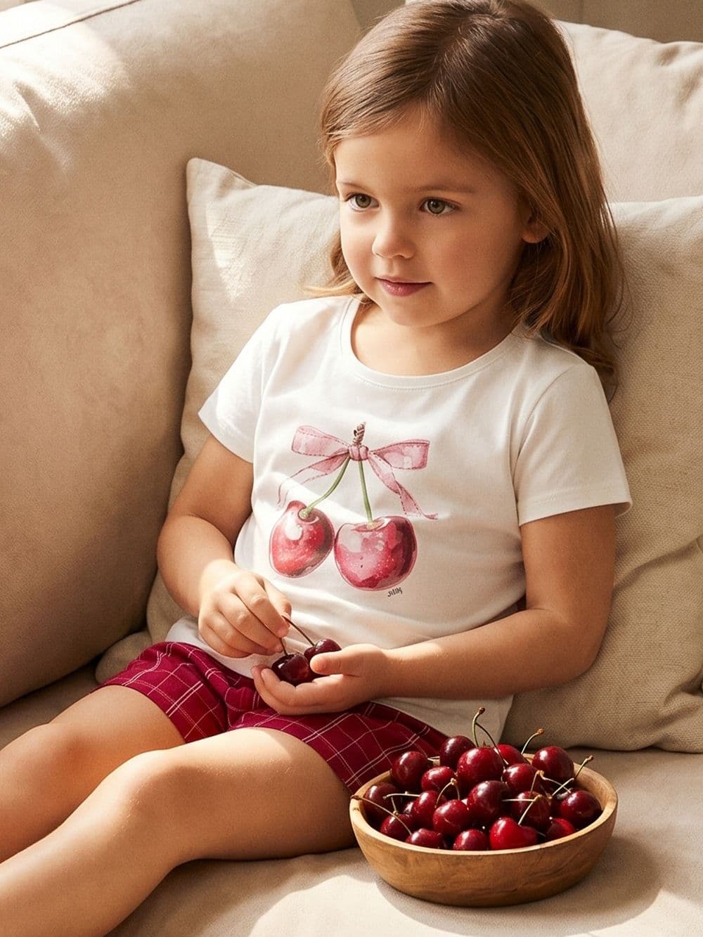 Dievčenské pyžamo SWEET CHERRY s krátkym rukávom