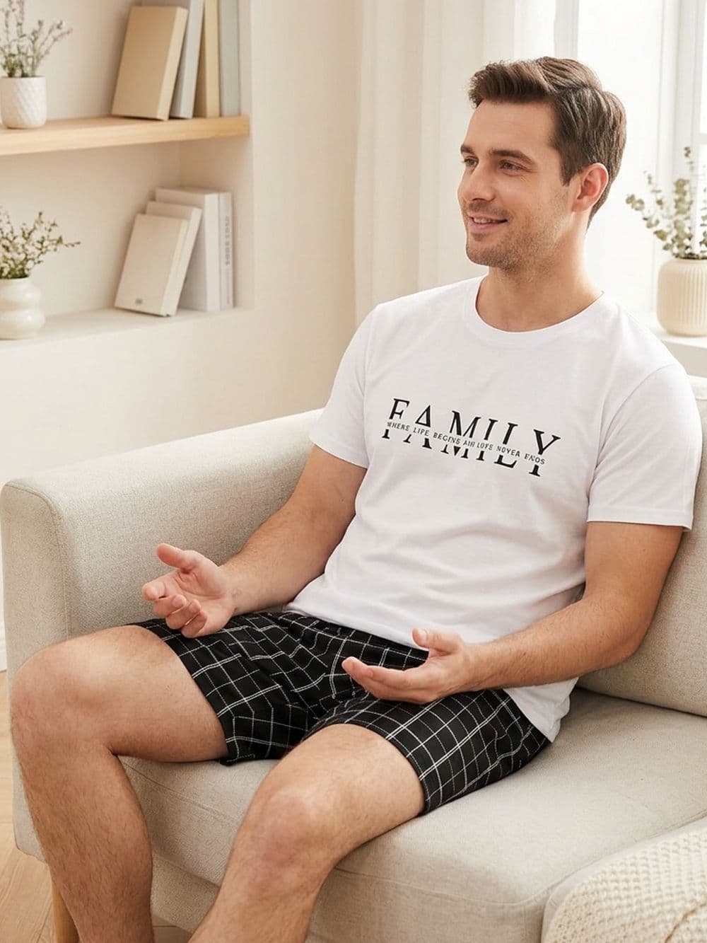 Pánske pyžamo FAMILY s krátkym rukávom — pohľad 2
