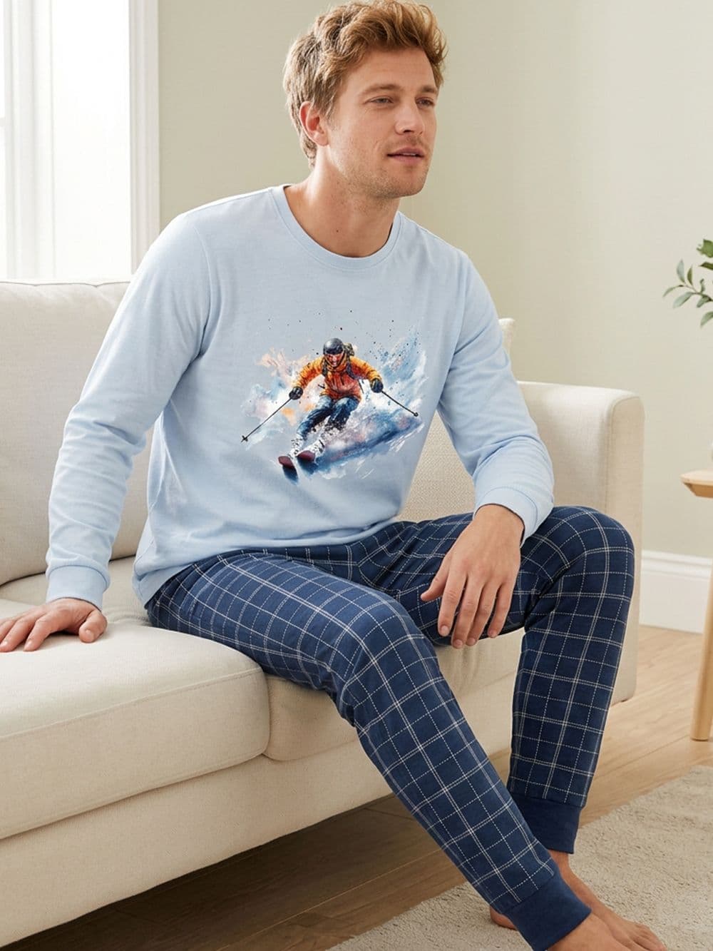 Pánske pyžamo SNOW RIDER s dlhým rukávom