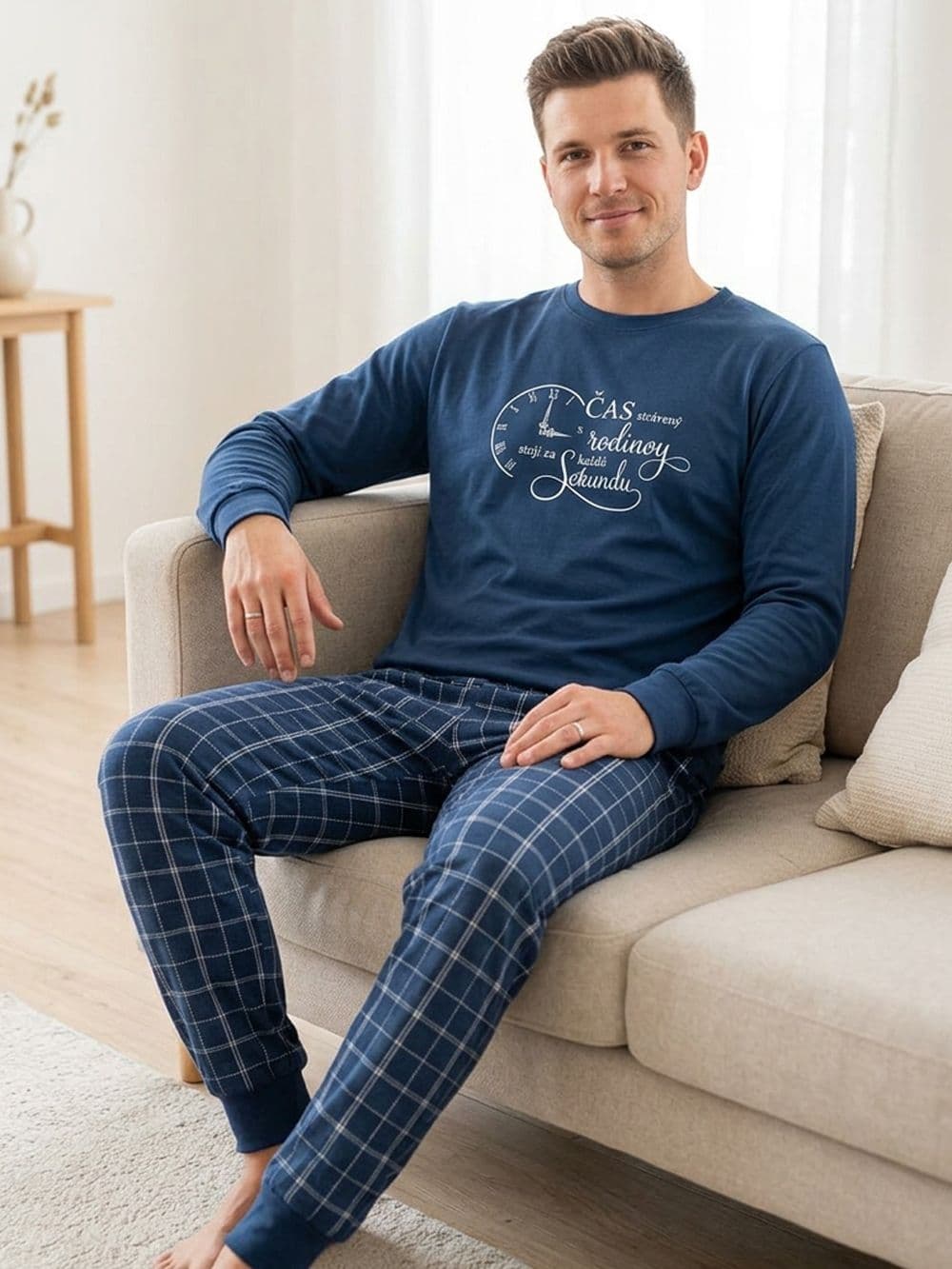 Pánske pyžamo SPOLOČNÝ ČAS s dlhým rukávom