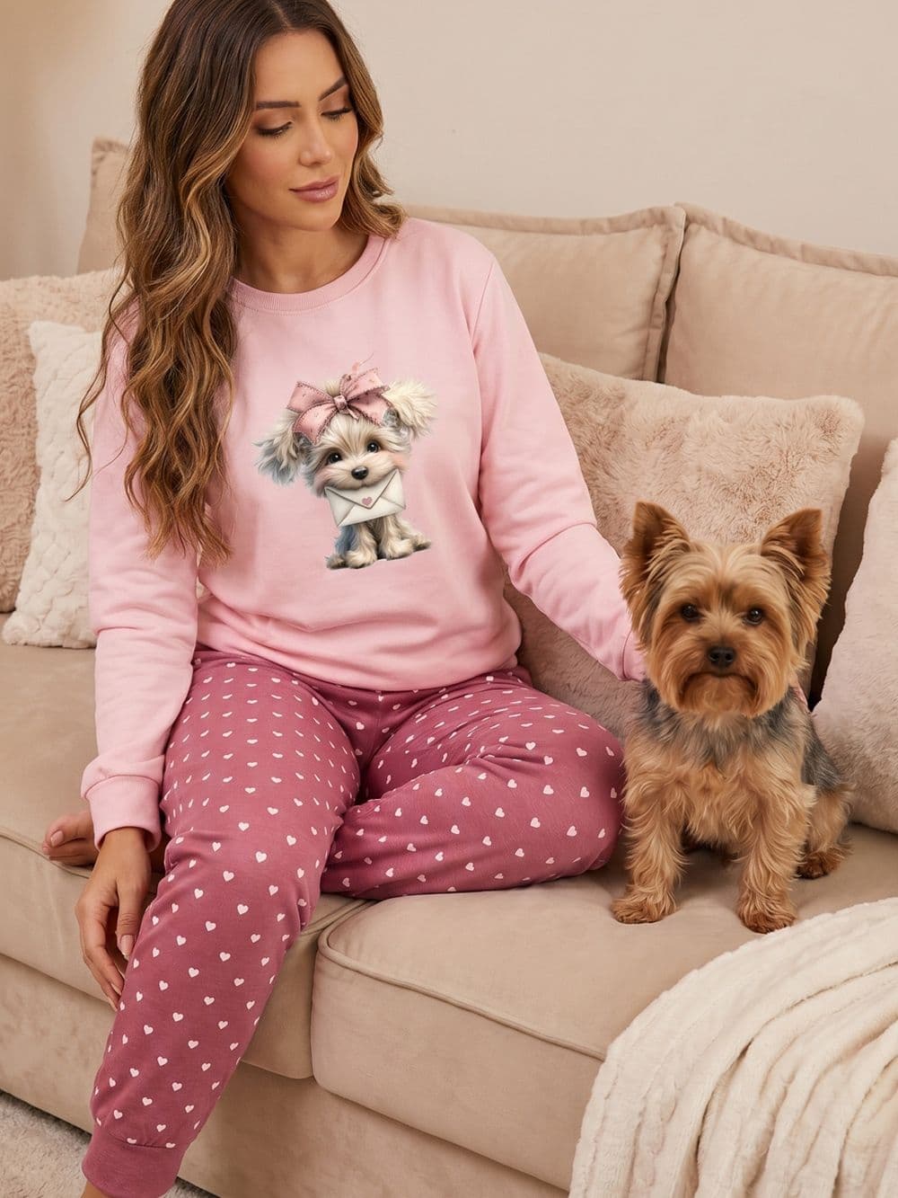 Dámske pyžamo LITTLE PUPPY s dlhým rukávom — pohľad 2