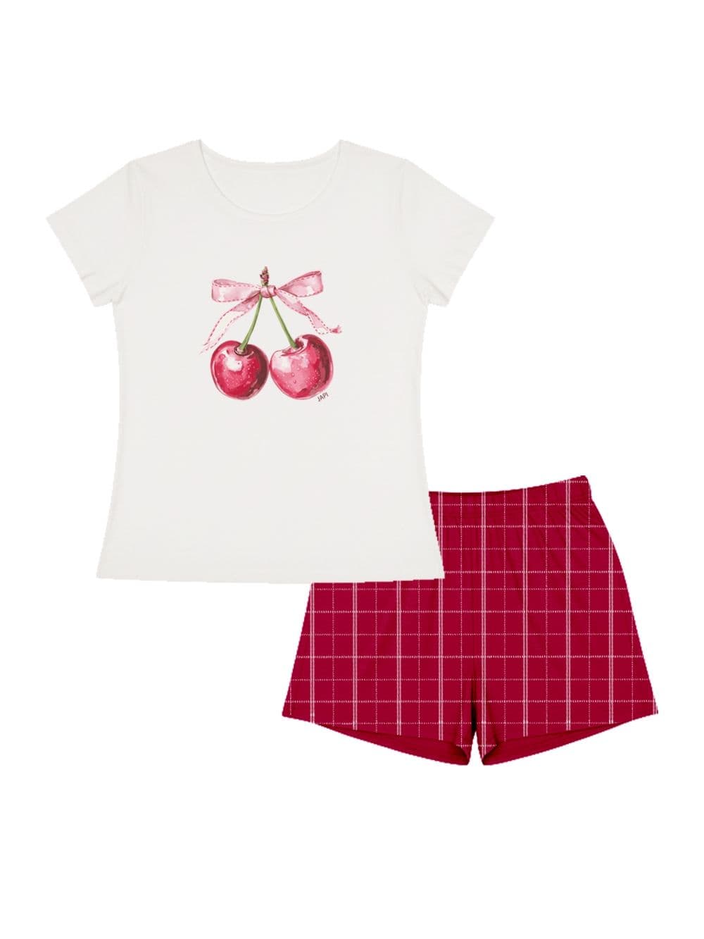 Dámske pyžamo SWEET CHERRY s krátkym rukávom — pohľad 2