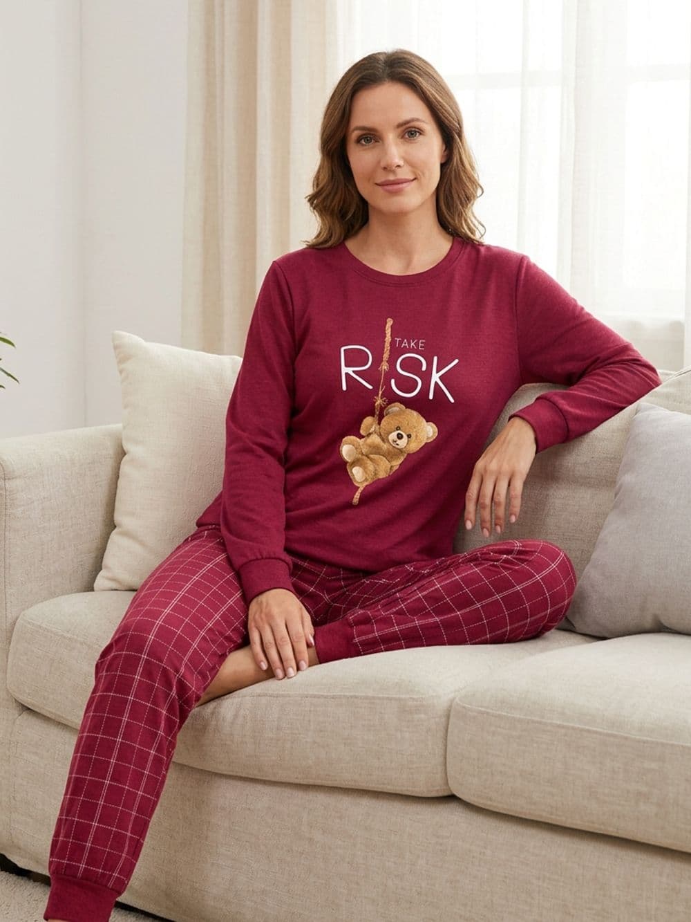 Dámske pyžamo TAKE RISK s dlhým rukávom