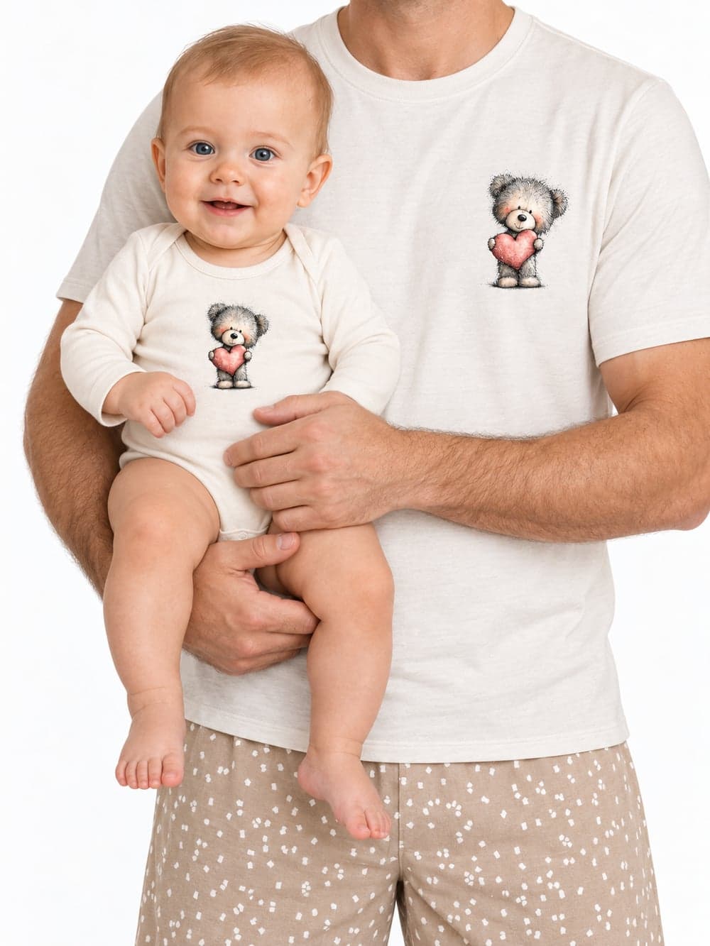 Chlapčenské body LOVELY TEDDY s dlhým rukávom — na postave spredu