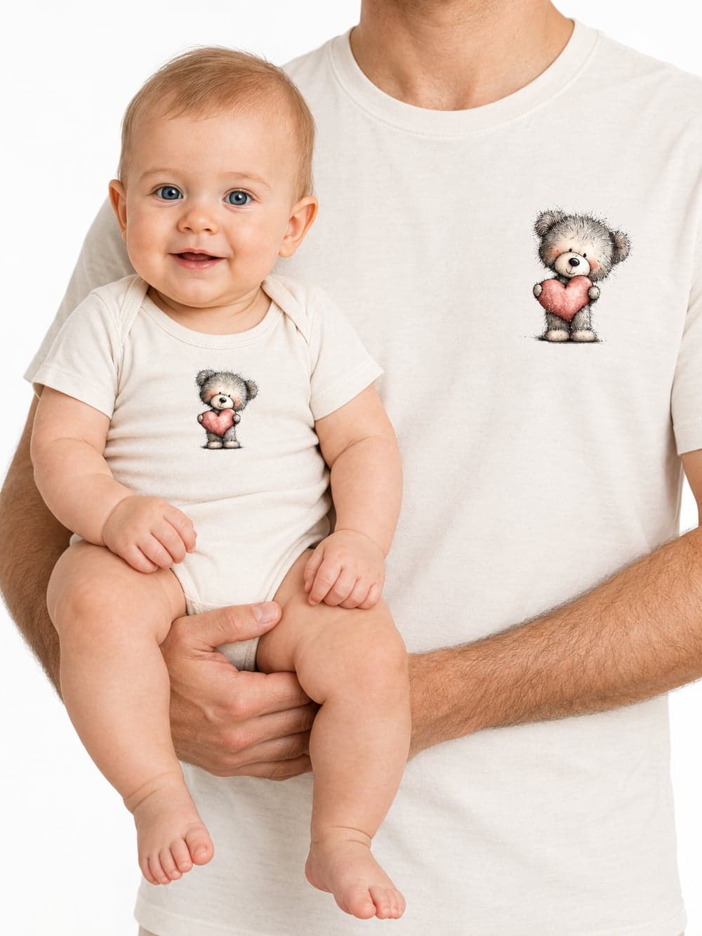 Chlapčenské body LOVELY TEDDY s krátkym rukávom — na postave spredu